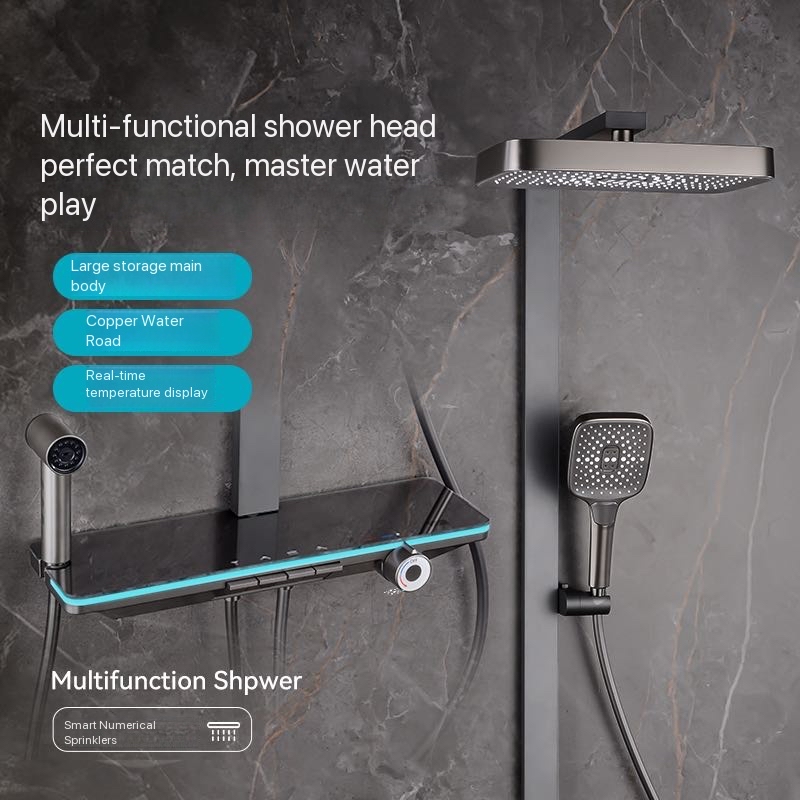 Plumbing - Conjunto Completo de Chuveiro Digital Cinza