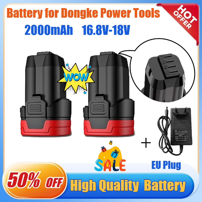 Brushless Cordless Electric Drill 18V - Bateria 16.8v/18v 2.0ah para brocas manuais