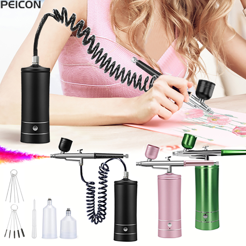 Airbrush Kit With Mini Compressor - Aerógrafo de pintura com compressor, mini