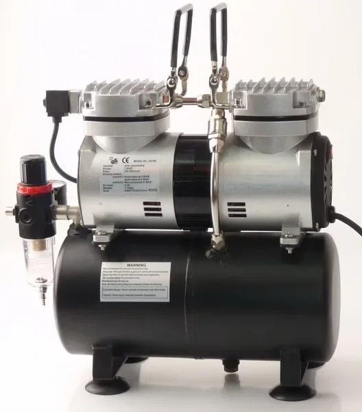 Airbrush Kit With Mini Compressor - Kit Compressor de Aerógrafo Mini AS196