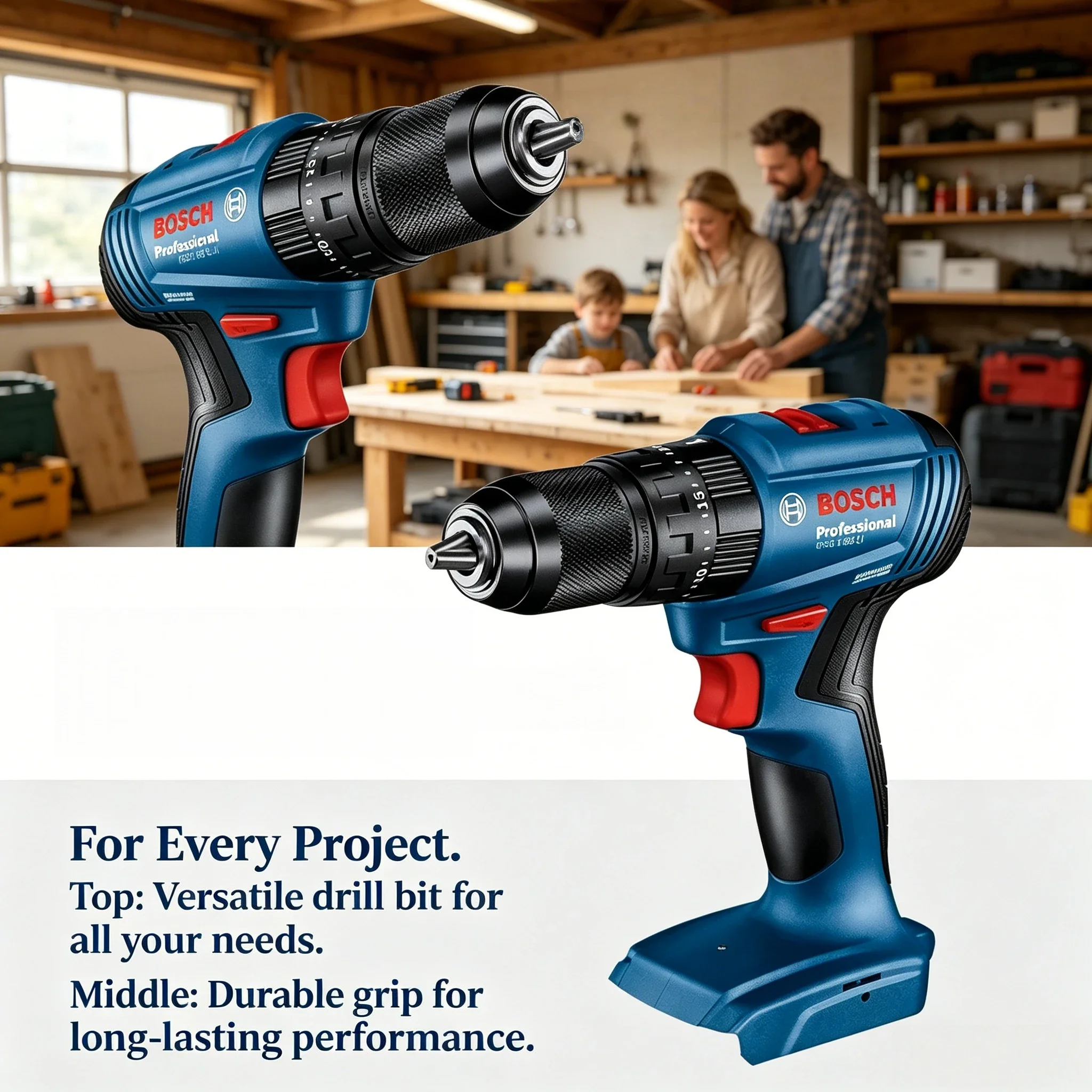 Brushless Cordless Electric Drill 18V - Furadeira de Impacto Sem Fio Bosch