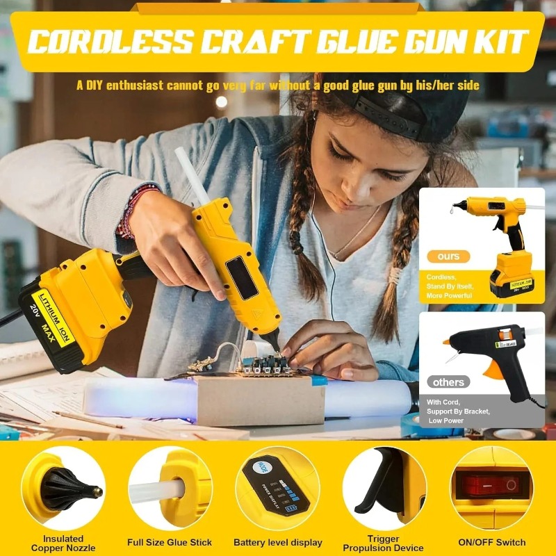 Pistola de Cola Quente Elétric - Hot Melt Glue Gun Cordless avaliação e preço