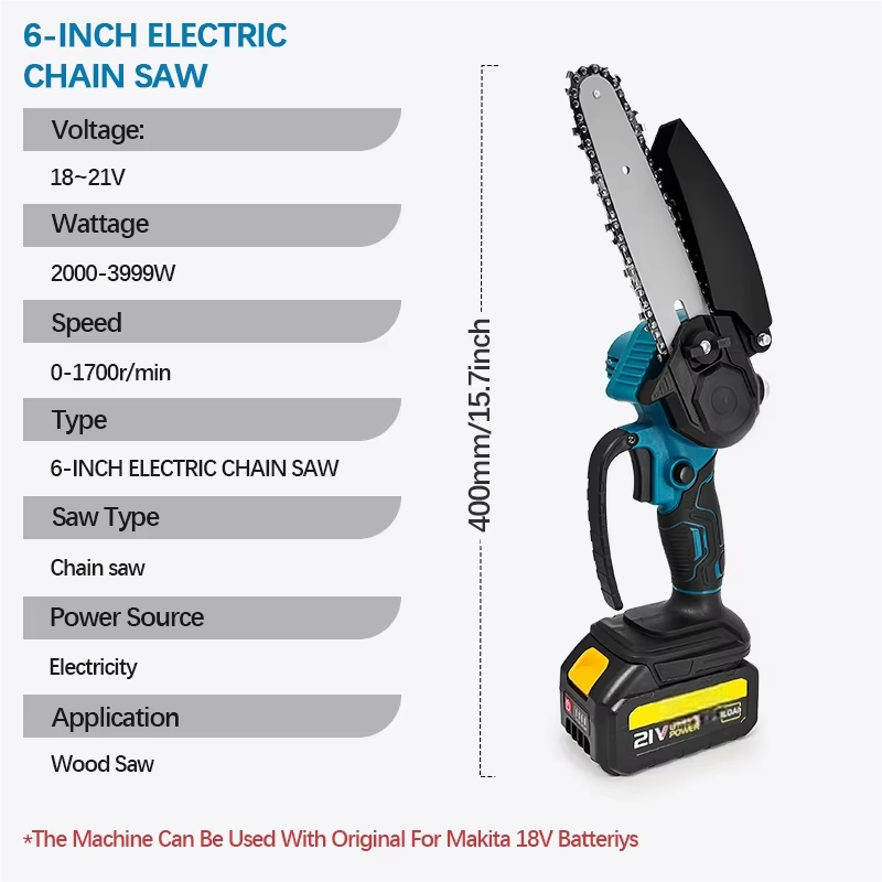 1700RPM 6 Polegada Mini Li-Ion - Mini Electric Chainsaw 6 Inch avaliação e preço