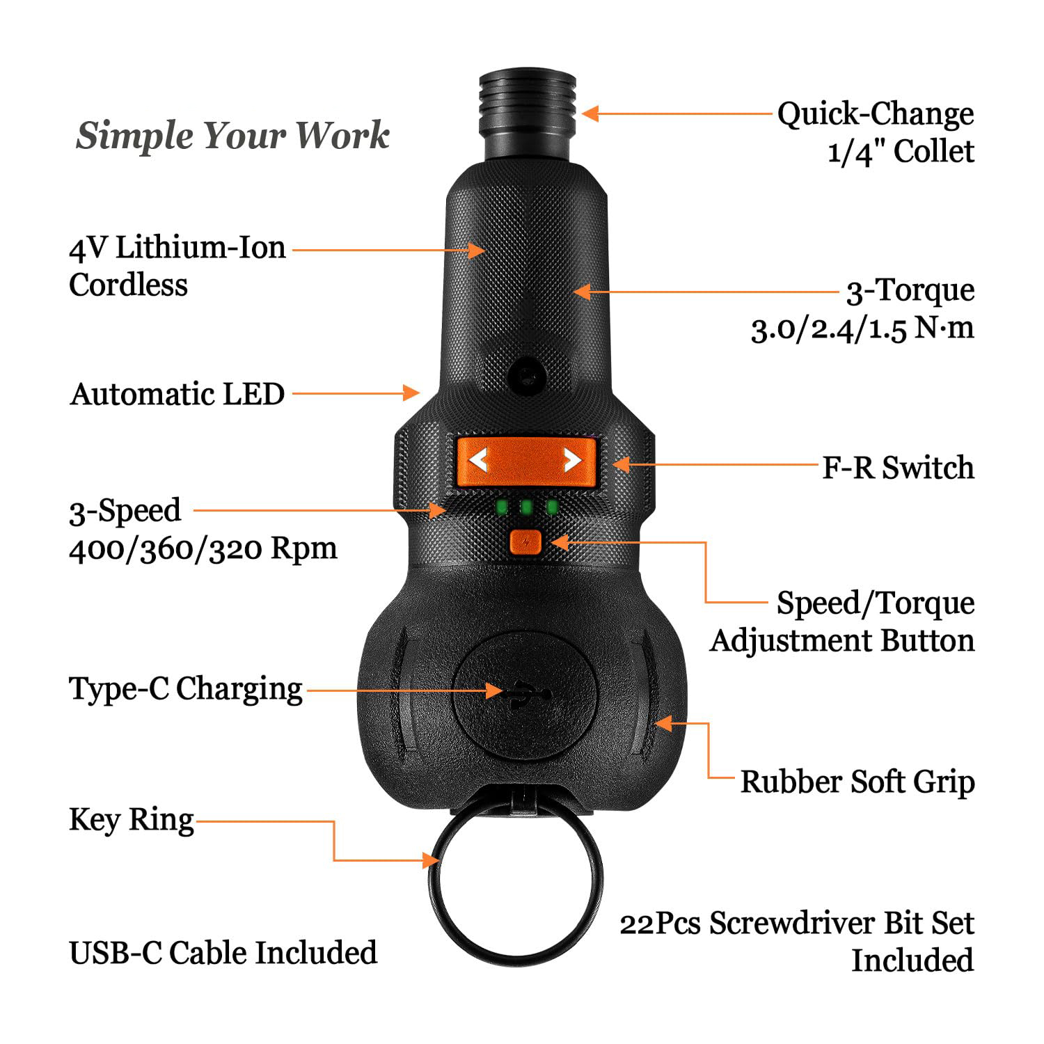 Chave de fenda elétrica sem fi - Electric Screwdriver Rechargeable Usb avaliação e preço