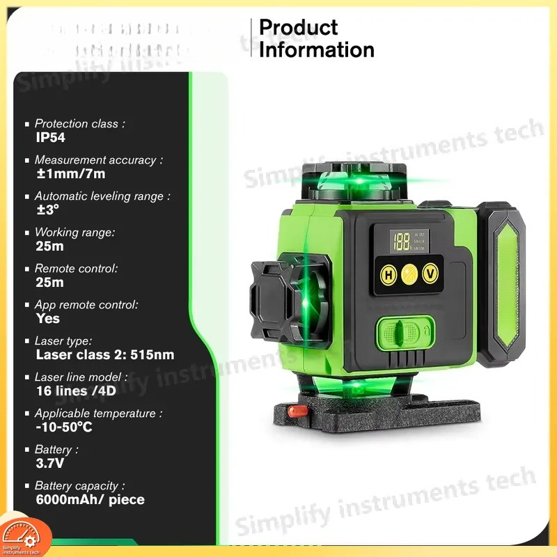 Nível a Laser 4D de 16 Linhas  - Laser Level 16 Lines 4D Green avaliação e preço