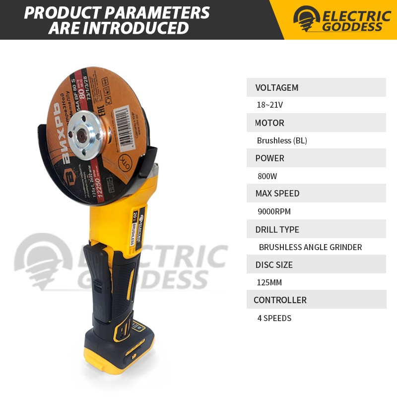 Esmerilhadeira Angular Sem Esc - Brushless Angle Grinder Battery Powered avaliação e preço