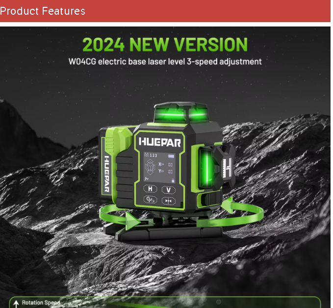 2026 Huepar W04CG Nível a Lase - Laser Level 16 Lines 4D Green avaliação e preço