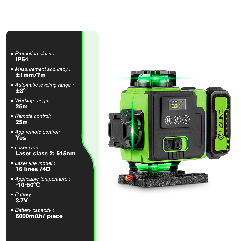 Nível a laser 4D de 16 linhas, - Laser Level 16 Lines 4D Green avaliação e preço