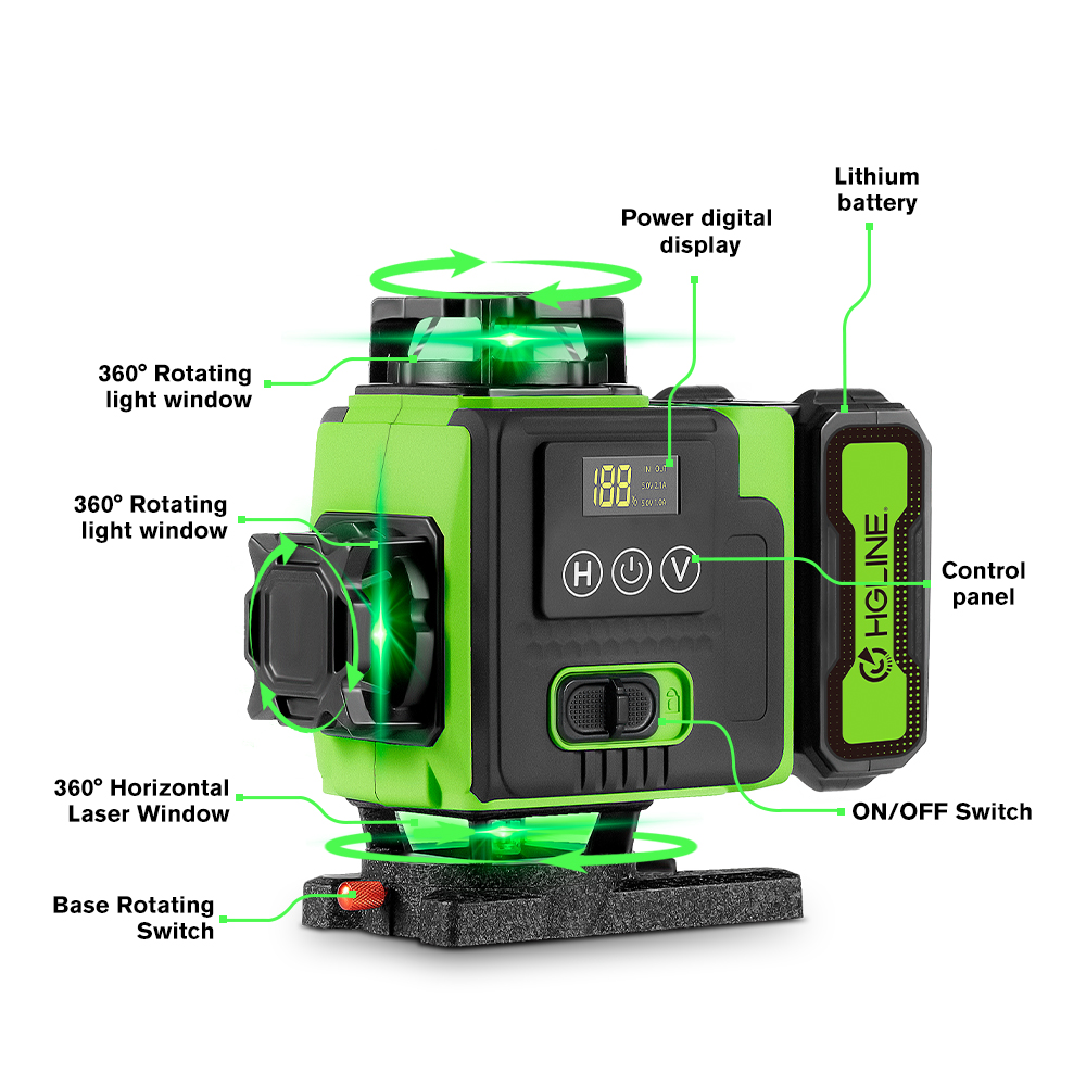 Nível a laser 4D de 16 linhas, - Laser Level 16 Lines 4D Green avaliação e preço