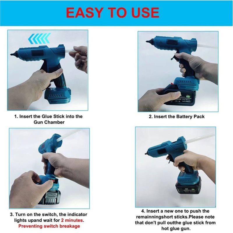 Pistola de Cola Quente Elétric - Hot Melt Glue Gun Cordless avaliação e preço