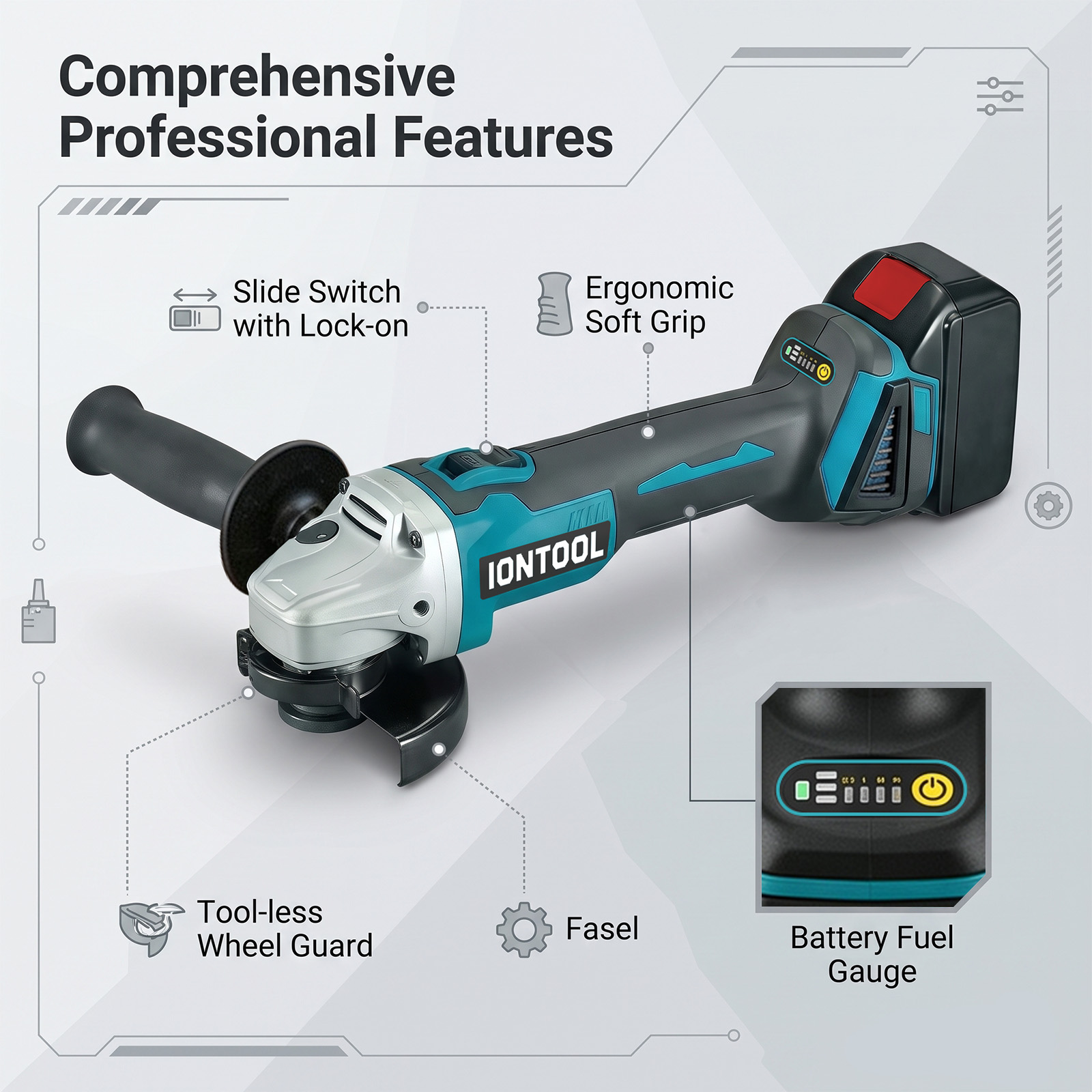 Furadeira Angular Sem Fio IONT - Brushless Angle Grinder Battery Powered avaliação e preço